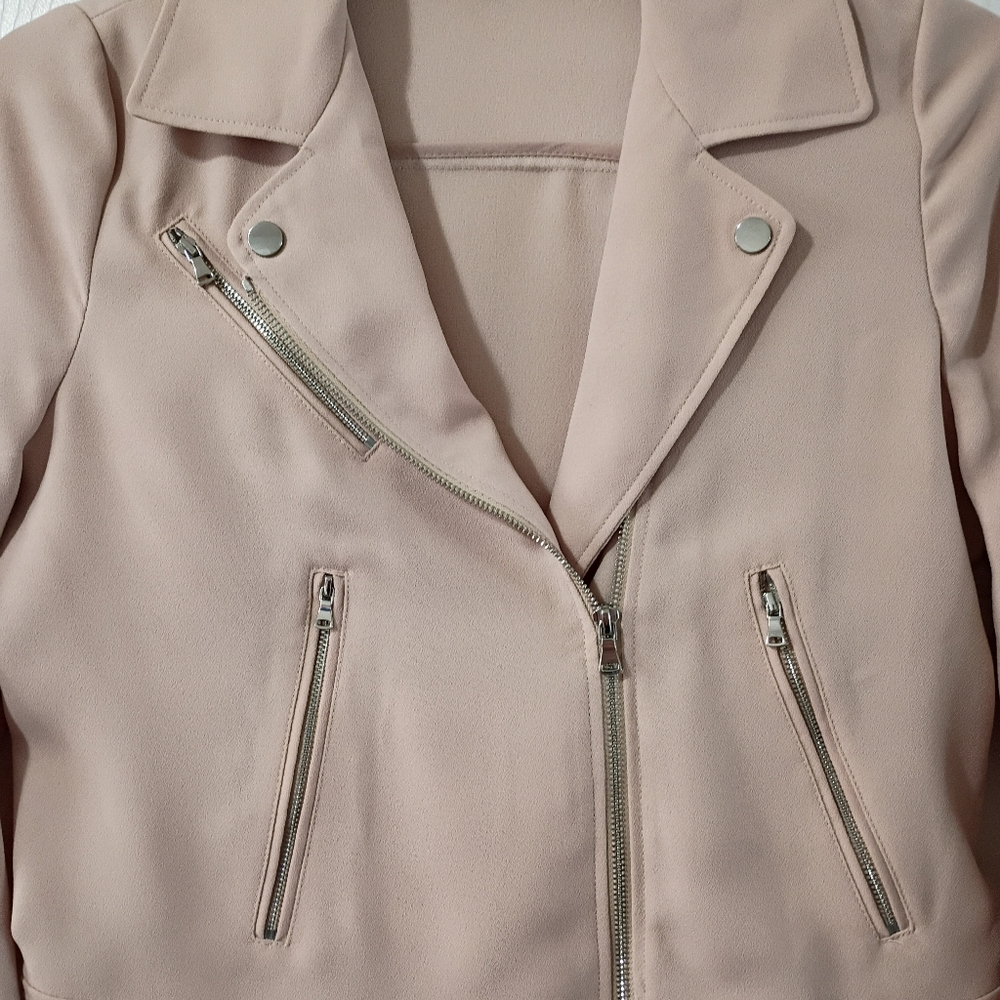 Kenneth Cole Pinkish-Nude Moto Jacket Size S - Picture 4 of 9